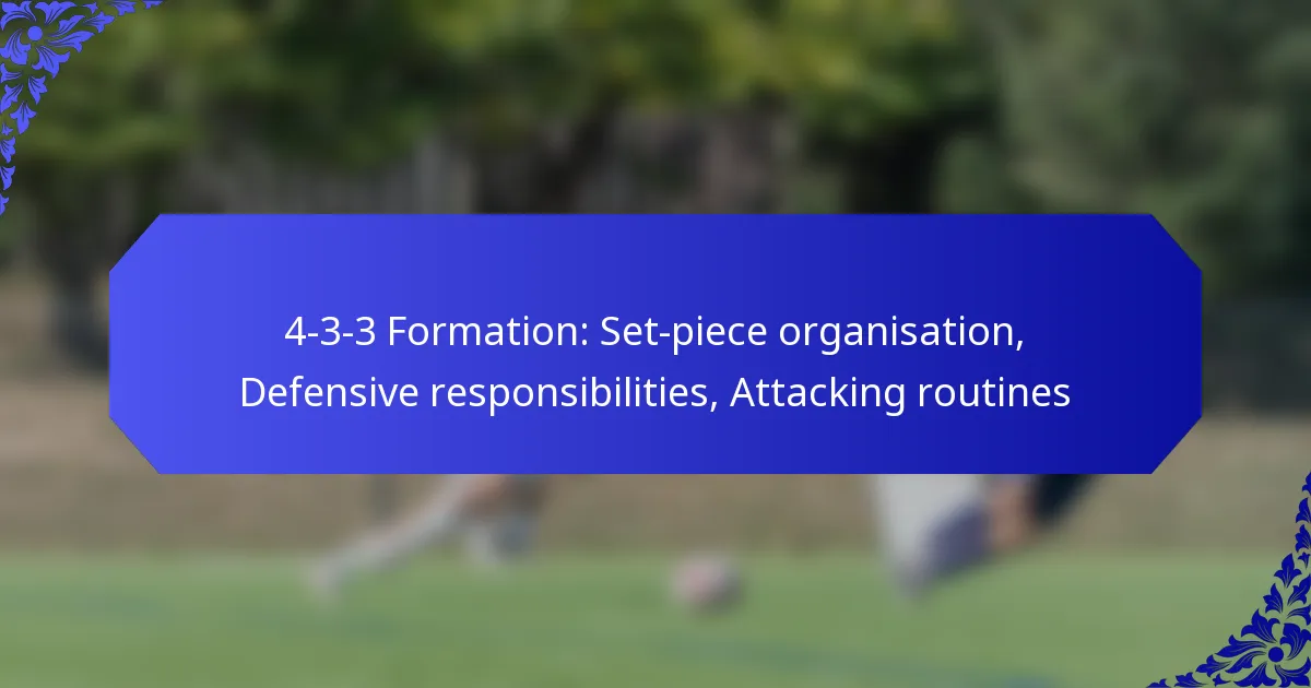 4-3-3 Formation: Set-piece organisation, Defensive responsibilities, Attacking routines