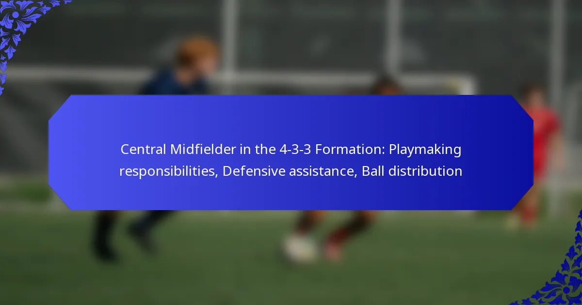 Central Midfielder in the 4-3-3 Formation: Playmaking responsibilities, Defensive assistance, Ball distribution