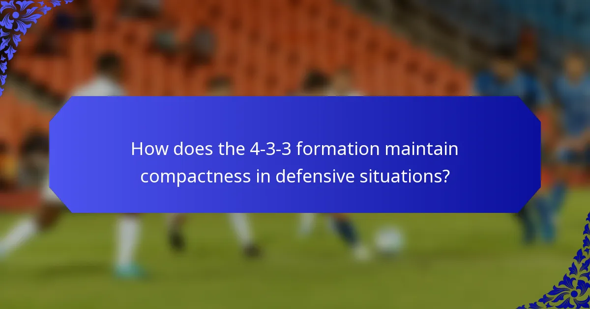 How does the 4-3-3 formation maintain compactness in defensive situations?